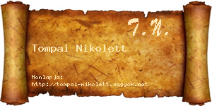 Tompai Nikolett névjegykártya